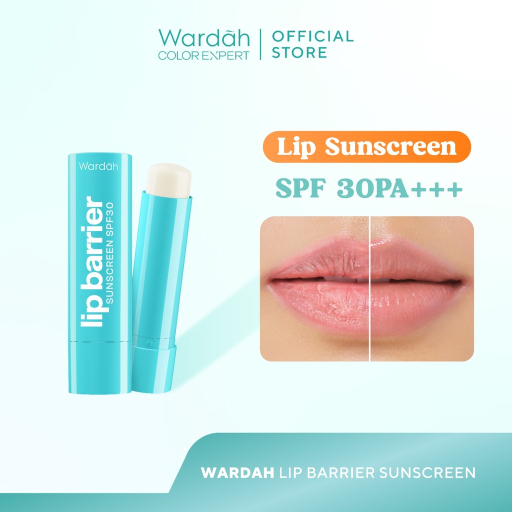 WARDAH Lip Balm Lip Barrier Sunscreen SPF 30 PA+++ - Pelembab Bibir 24 Jam - Lip Balm, Lip Therapy, Lip Care, Hydrating - Petrolatum Murni 100% - Memperbaiki, Meregenerasi Sel Kulit Bibir, Menghidrasi, Mengatasi Bibir Pecah - Makeup - Gambar 2
