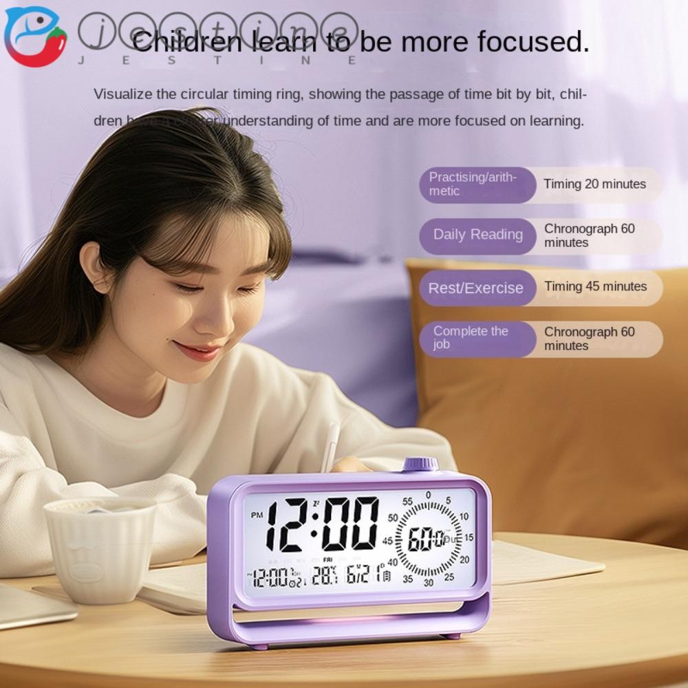 JESTINE 60 Minute Visual Timer, High Volumes with LCD Temperature ...