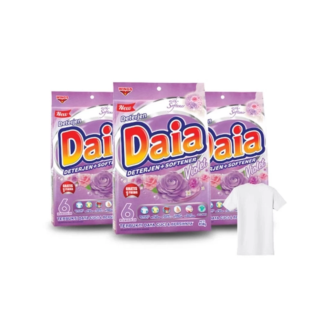 Daia Detergen Bubuk + Softener Violet Passion 800 g x3 - Gambar 3