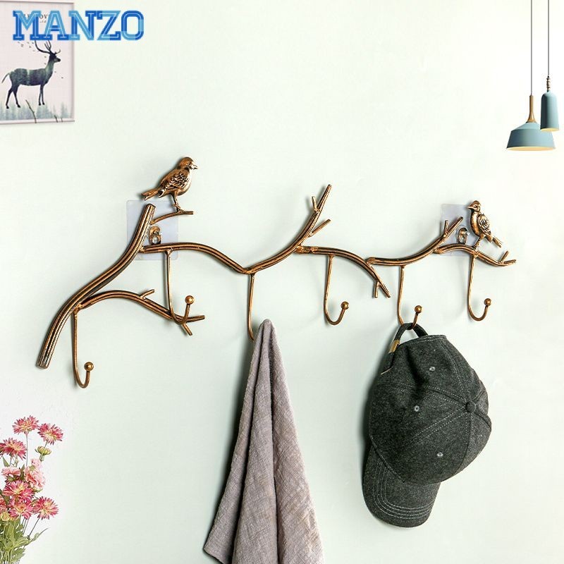 Creative Wall Mounted Clothes Hanger Rack With No Drill Hooks For Entrance And Hallway Shopee Singapore