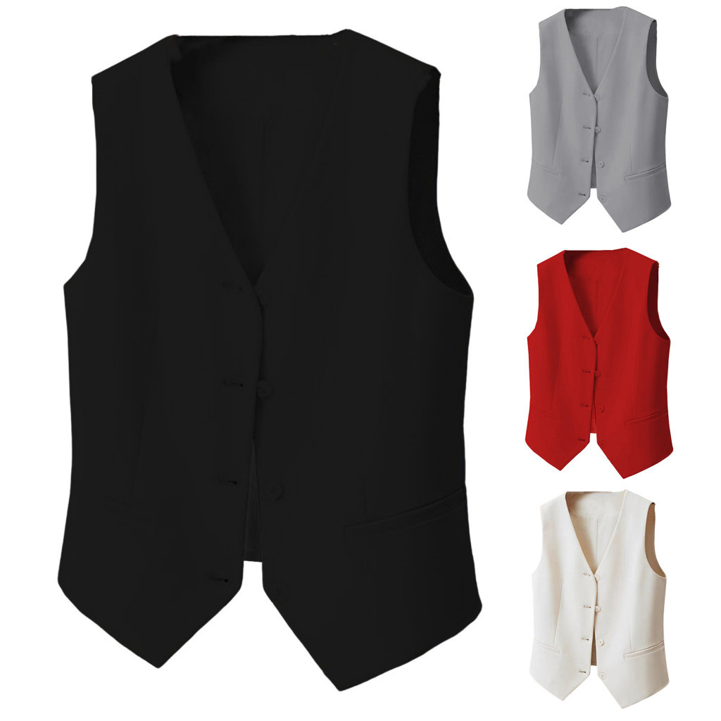 {Ready Stock} Women Waistcoat Women Sleeveless Vest Chic Sleeveless V ...