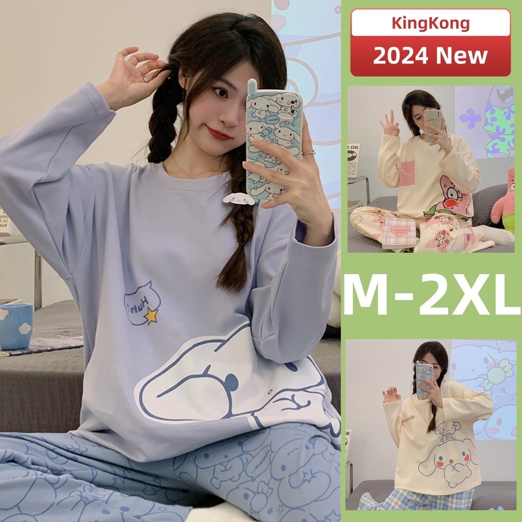 Cotton Pajamas Women Padded Pyjamas Set Long Sleeves Sleepwear Woman ...