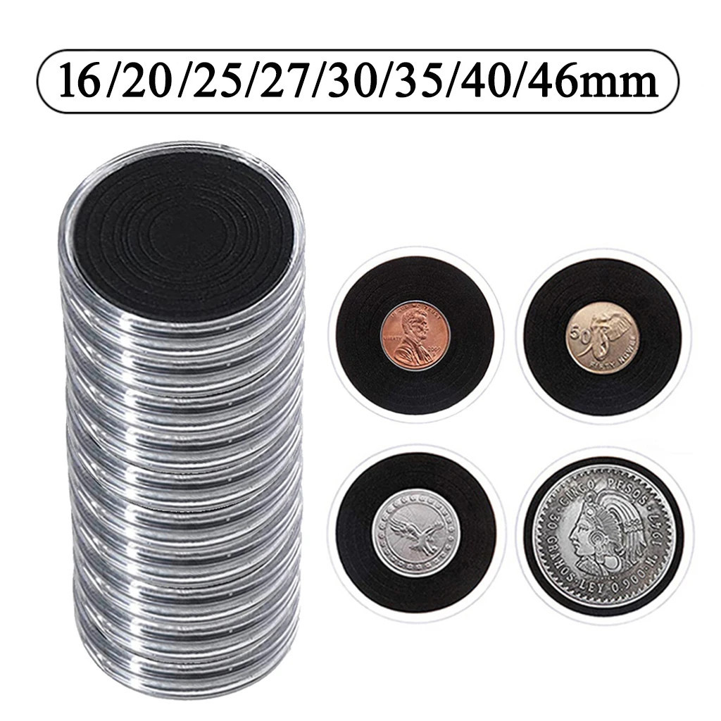 40Pcs 46MM Coin Capsule Case with 7 Sizes(16/20/25/27/30/35/40MM ...