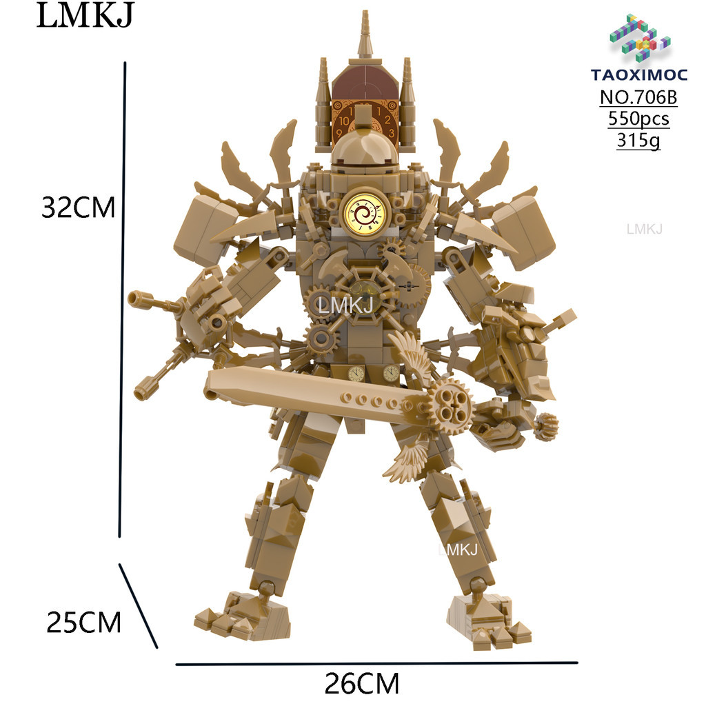 LEGO Titan Clockman Titan Drill Man Upgrade Golden Clock Man Building ...