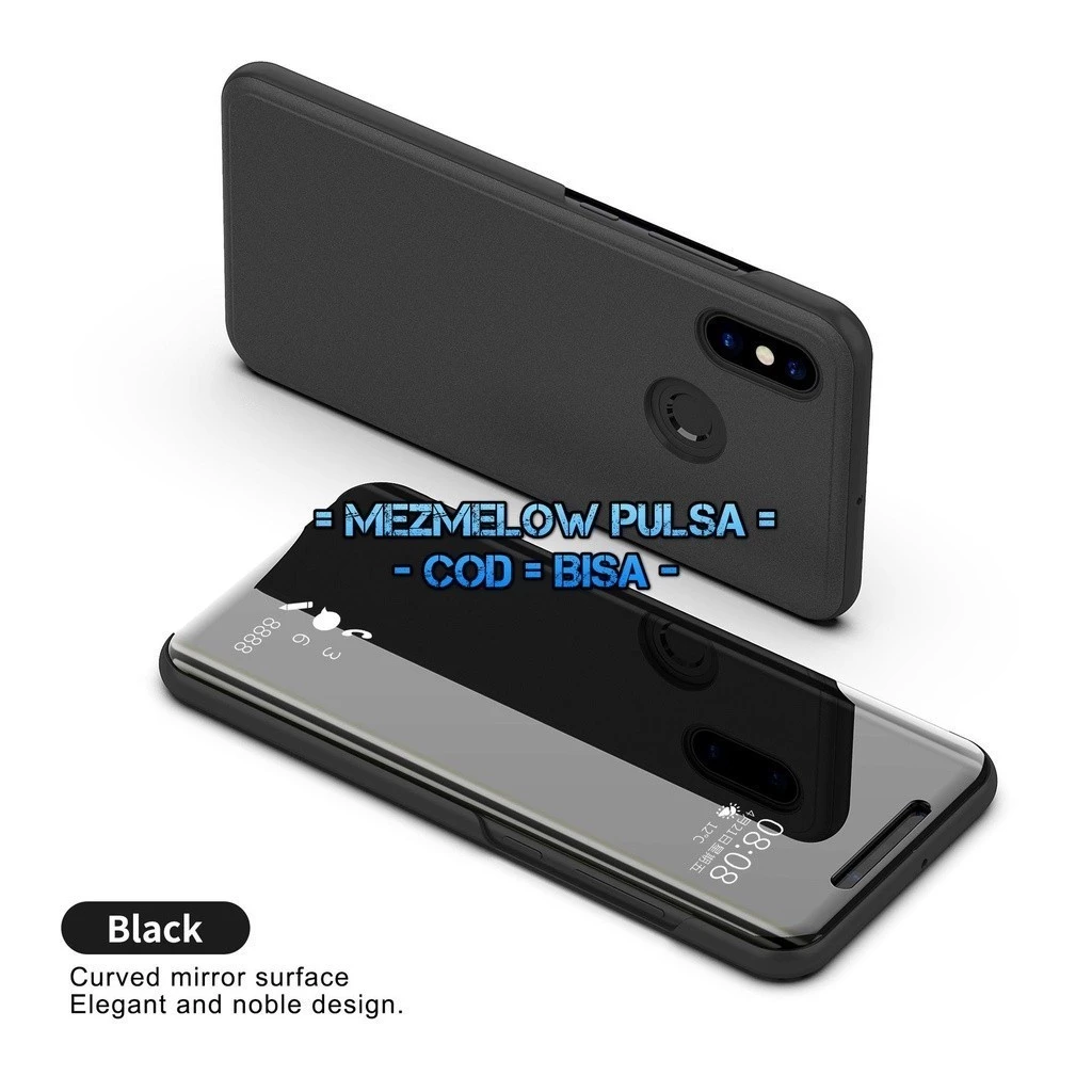 Case Lipat Flip Phone Case Clear View Cover Flip Case REALME 5 PRO - Gambar 3