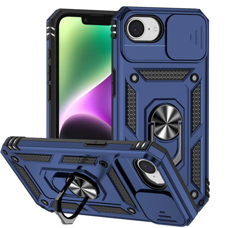 Slide Camera Lens Protect Cover For iPhone 16e Ring Stand Shockproof ...