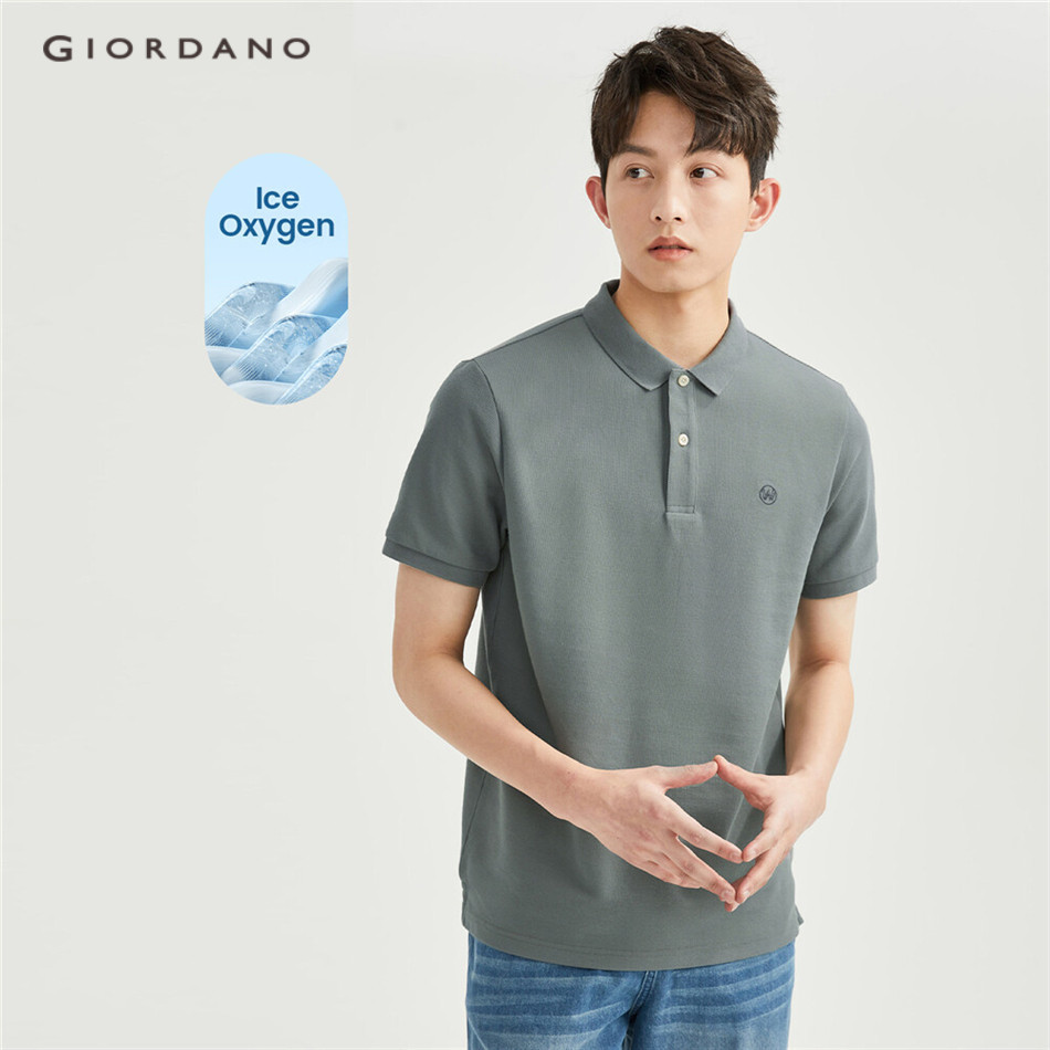GIORDANO MEN High tech cooling embroidery polo shirt 01014392 Shopee Singapore
