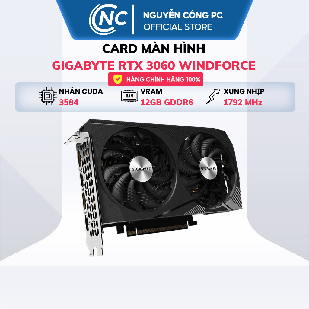 Gigabyte GeForce RTX 3060 WINDFORCE OC 12GB Video Card (N3060WF2OC ...