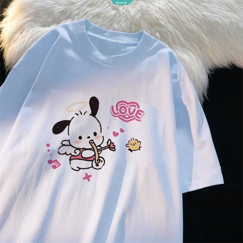 Fashion and Leisure Sanrio Cartoon Pochacco Print Summer Ladies Clothes ...