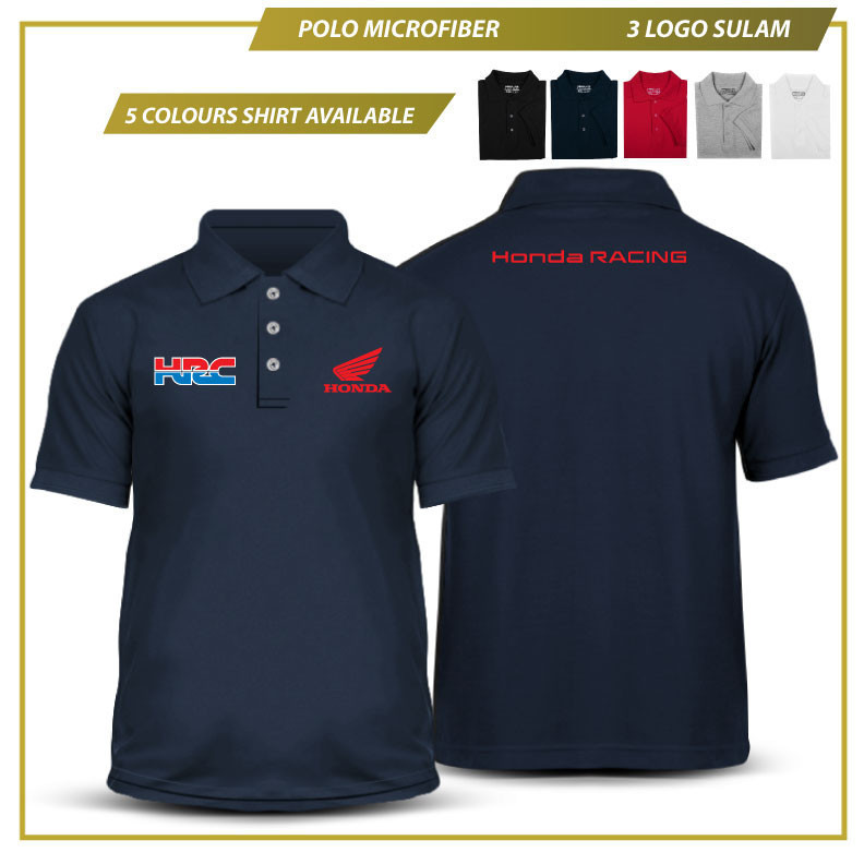 Microfiber Polo T Shirt HRC Honda Racing Corporation Baju Premium Design Tee Shirt DRI FIT Lelaki Men Sulam Logo Shopee Singapore