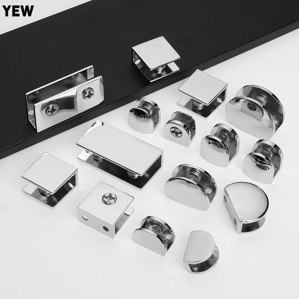 YEW 2pcs Hole Installation Glass Clamp Thicken Plank Clip Glass Shelf ...