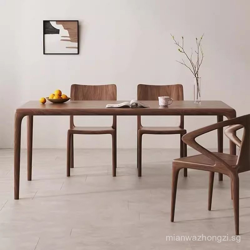 North American black walnut large solid wood dining table mortise and ...
