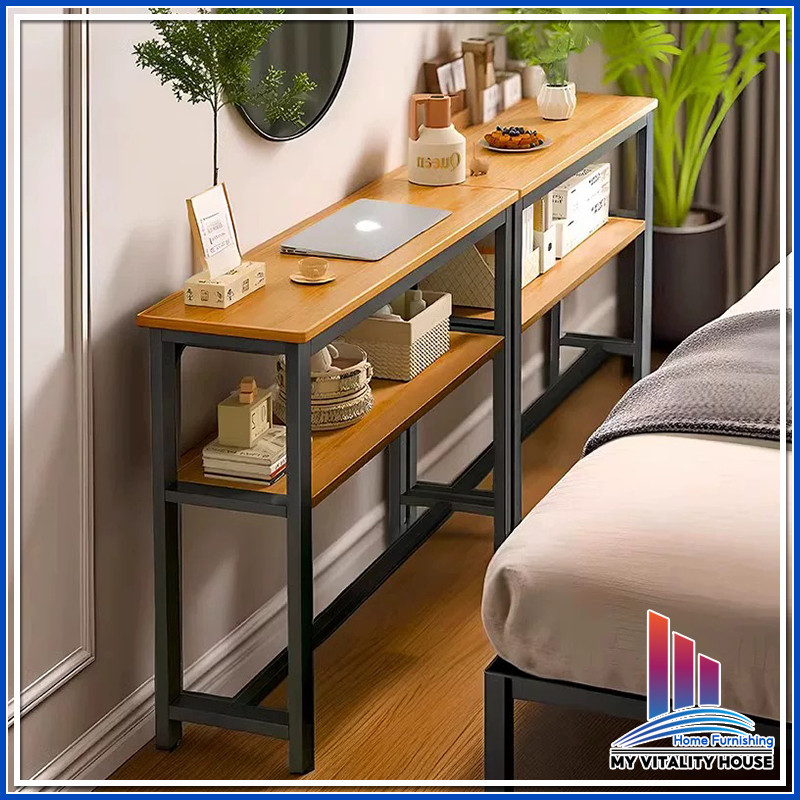 Wooden Sofa Back Shelf Corner Side Shelf Table Storage Shelf for Bed ...