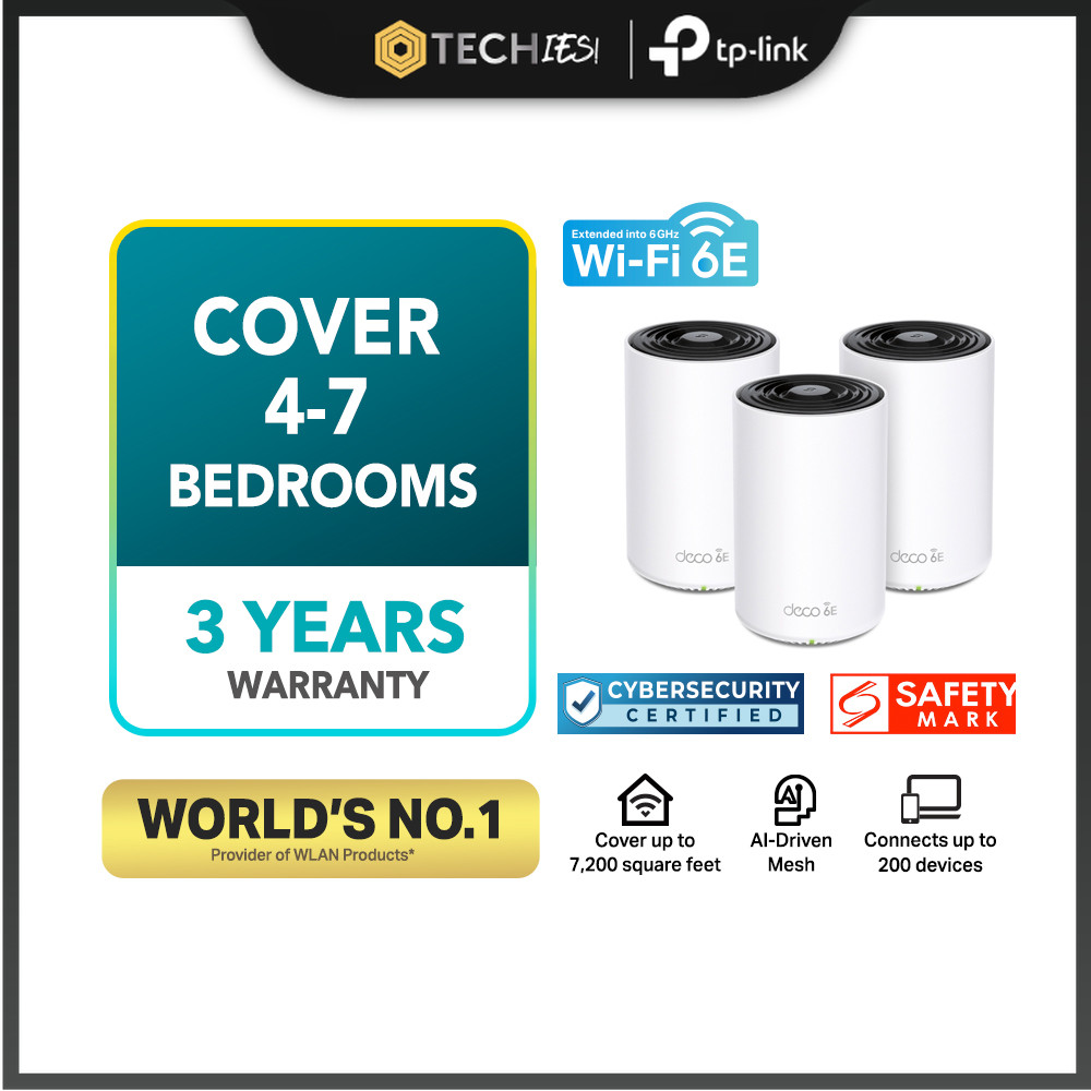 TP-Link Deco XE75 Pro AXE5400 Tri Band Whole Home Mesh WiFi 6E Mesh ...