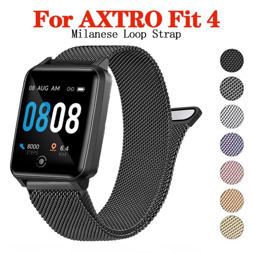 AXTRO Fit 4 Fitness Tracker Stainless Steel Buckle Strap magnetic metal steel for AXTRO Fit 4 Watch Band Wrist Band