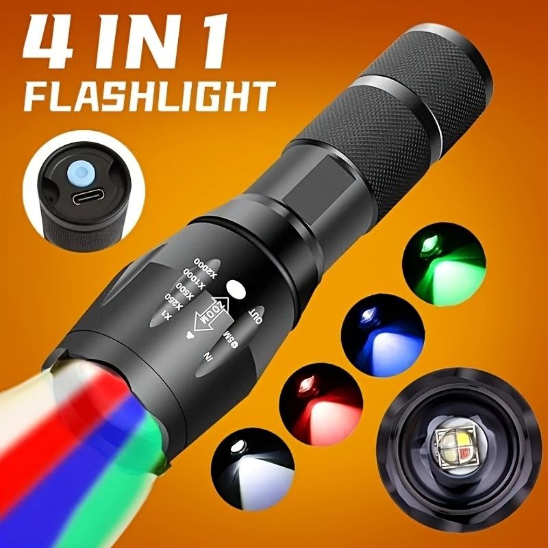 Four color LED super bright headlights, four-color rechargeable ...