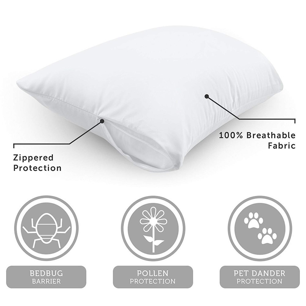 [Buy1 Get1 Free] 48x74cm Pillow Cover Anti Mites Bedbug Proof Zipper ...