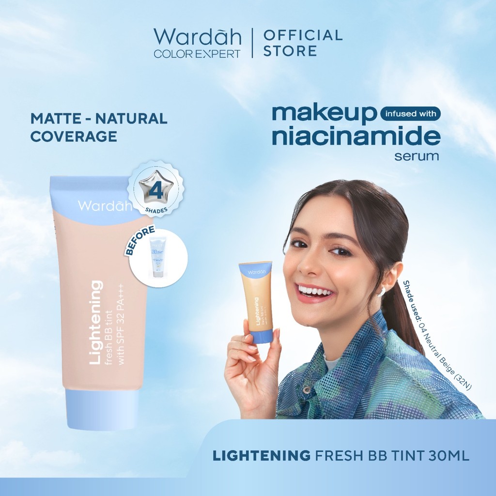 [CREATOR PICKS] WARDAH Lightening Fresh BB Tint 30ml & 15ml - Base Makeup Super Ringan yang Diformulasikan dengan SPF 32 PA+++ dan Serum Niacinamide Untuk Hasil Makeup Flawless dan Cerah - Makeup