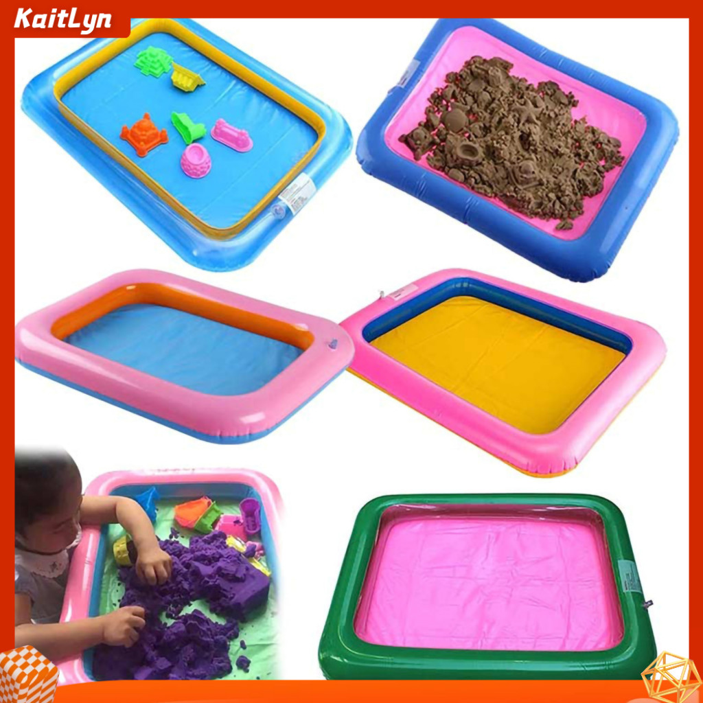Funny Kid Square Inflatable Elevated Large Sandbox Tray Castle Stacking ...