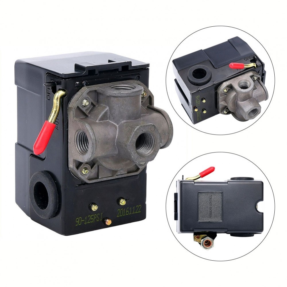 Heavy Duty 25 Amp Air Compressor Pressure Switch – 140-175 PSI, 4 Port