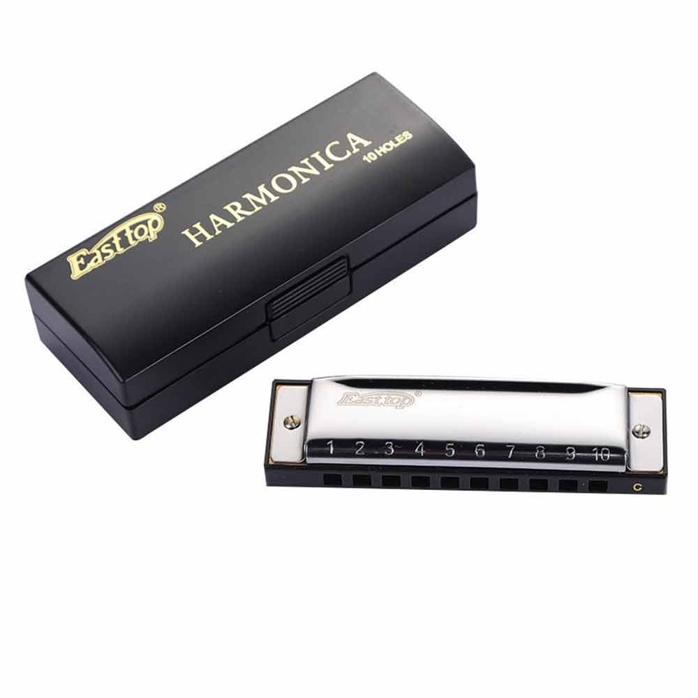 10 Holes Easttop Harmonica with case (T103C) Mouth Organ Puzzle