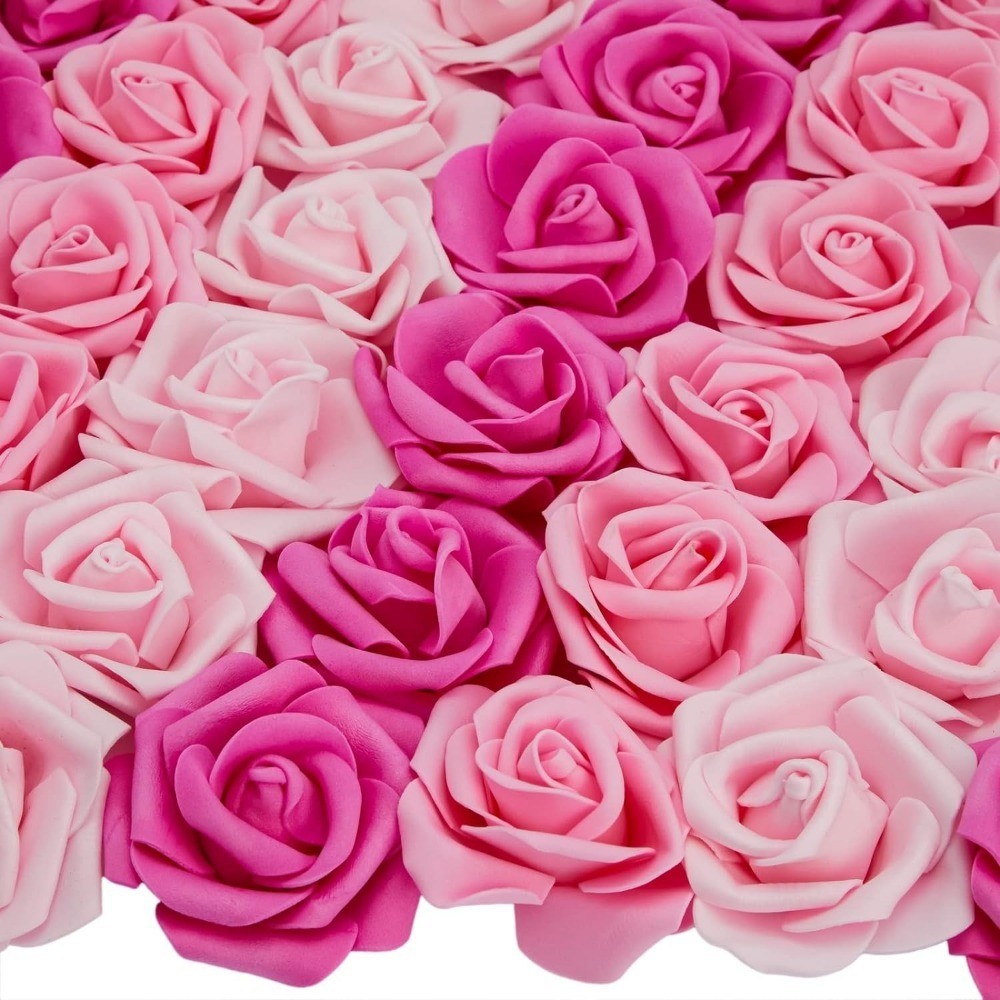 10PCS 7.6 CM Artificial Rose Heads Bulk Real Looking Faux Roses Foam ...