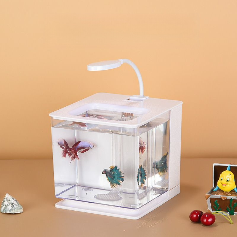 Plastic aquarium home living room desktop landscaping mini Betta fish ...