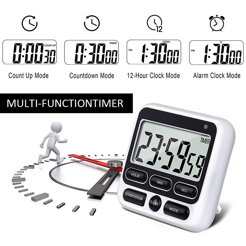 Timer with Alarm Large Screen Kitchen Timer Adjustable Alert Reminder ...