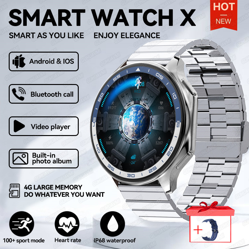 22024 New For OPPO Watch X 4GB Memory Smartwatch MP3 MP4 Music Video Bluetooth Call Smart Bracelet Waterproof Fashion Smartwatch