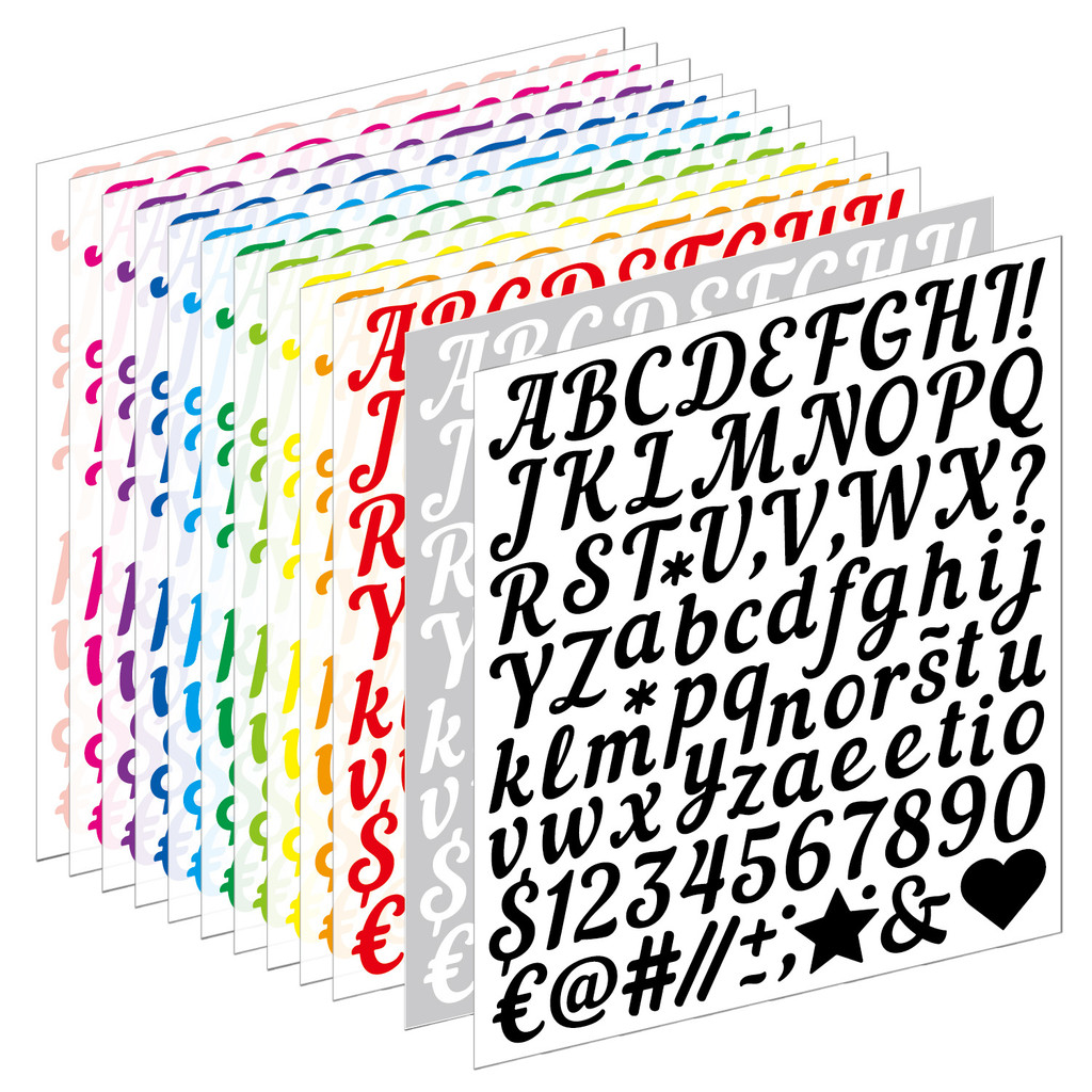 1Pcs Waterproof Boldface Handwriting Letter Sticker Alphabet Number ...