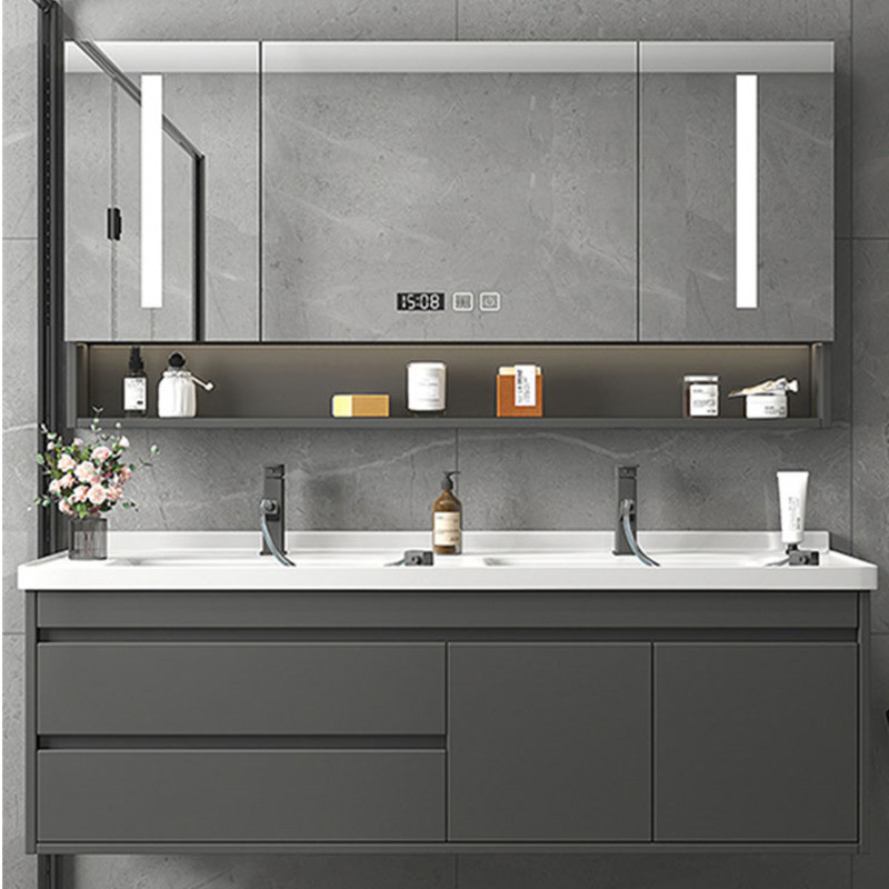 M·1 Ac Bathroom Cabinet Light Luxury Ceramic Integrated Dual Basin ...