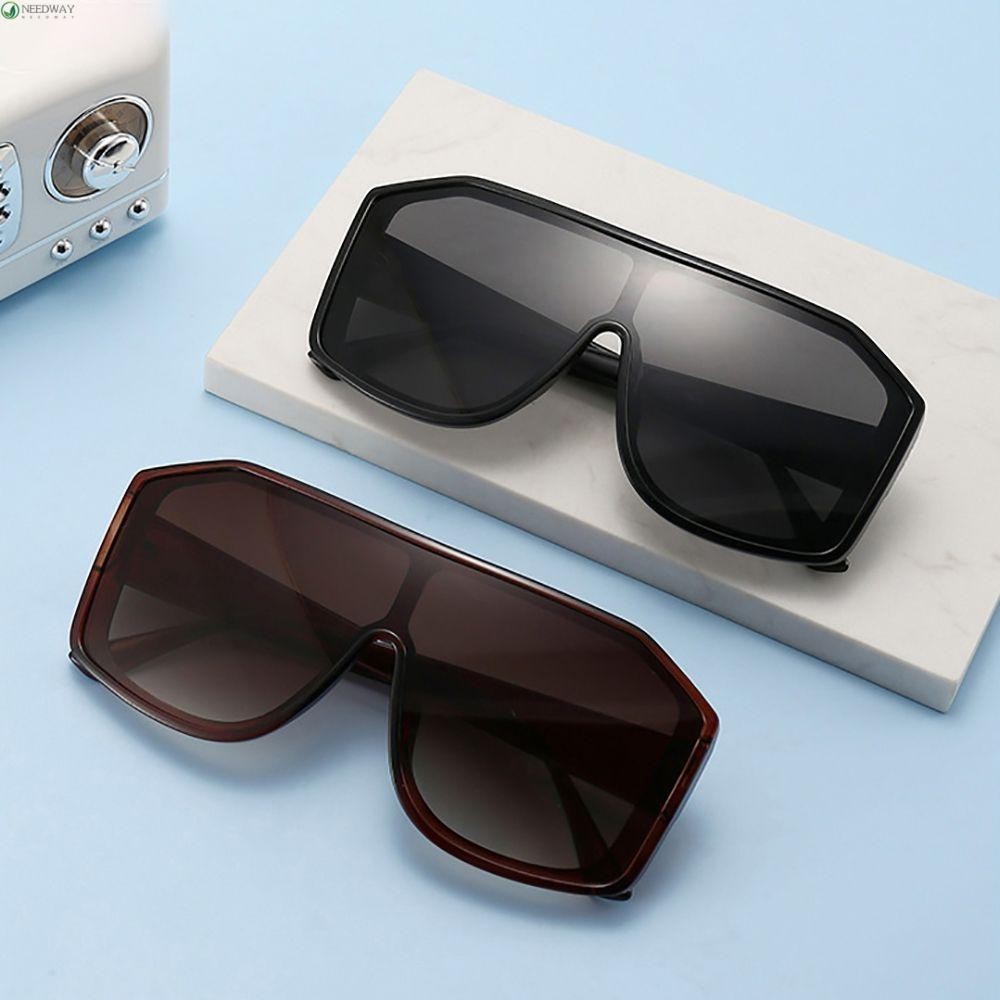 NEEDWAY Polygon Sunglasses Geometrical Simple Large Frame Female Male ...