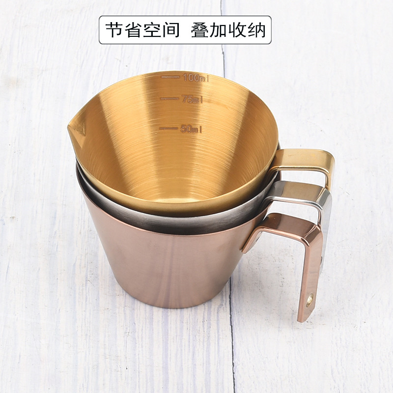 304 Stainless Steel Extraction Cup Espresso Measuring Cup 100ML with ...