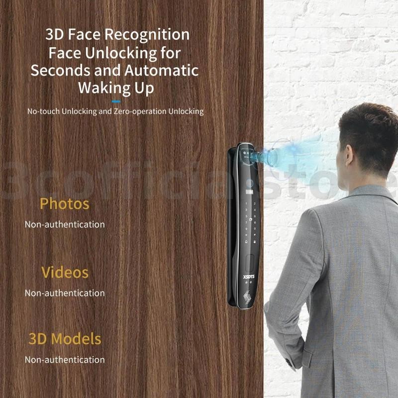 CS7 Smart Door Lock with 30*240 Lock Body 3D Face Recognition Security ...