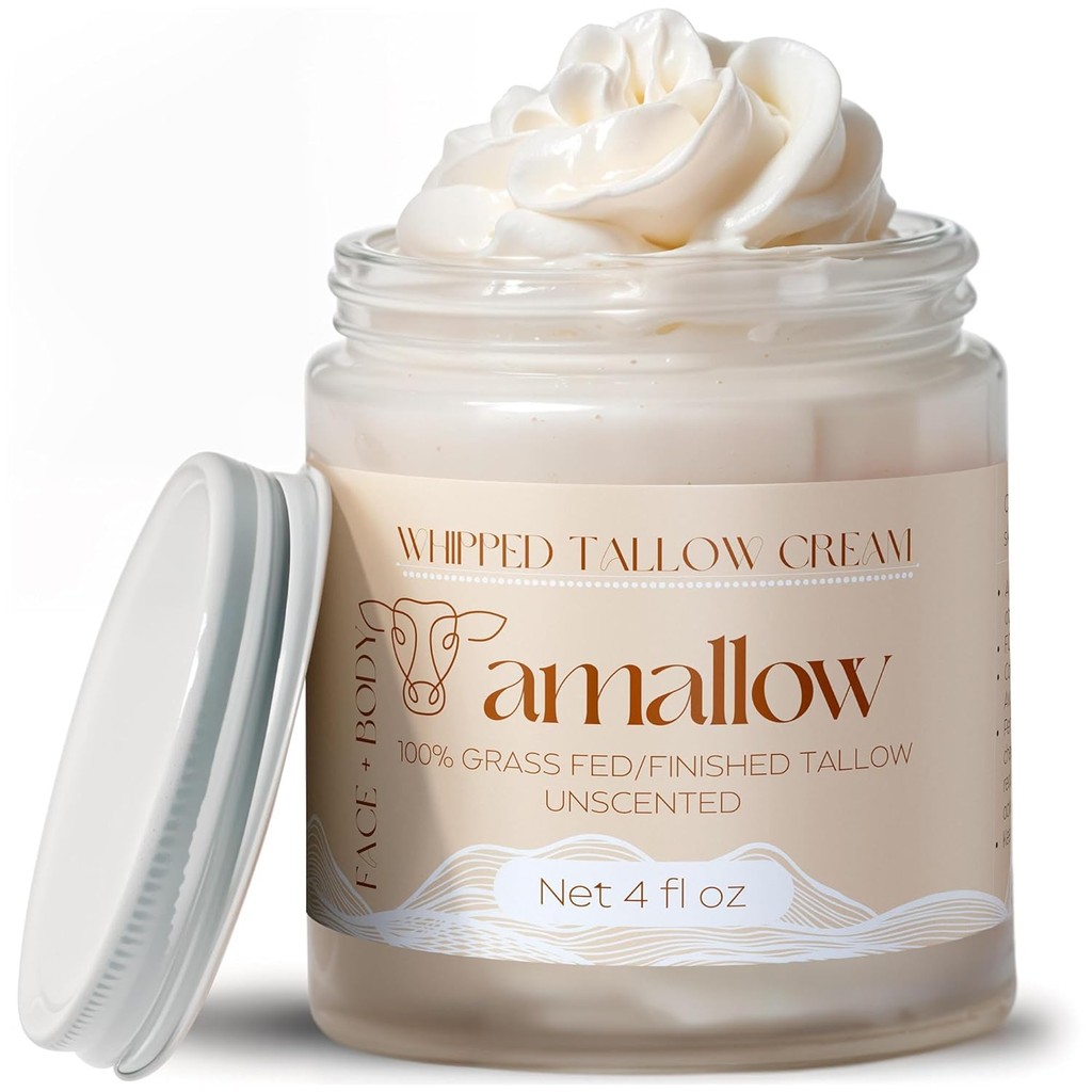 100 Grass Fed Beef Tallow for Skin Care Face + Body Whipped Moisturizer for Sensitive Skin