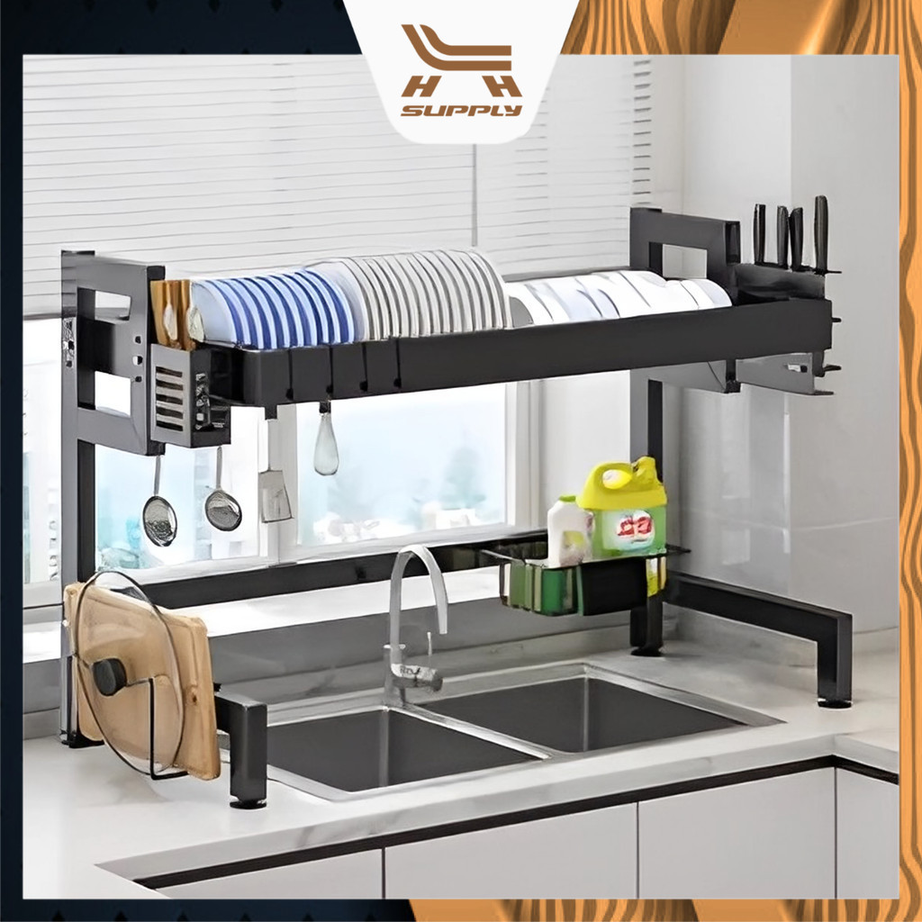LH Dish Rack Over-The-Sink Dish Drainer Drying Rack Plate Storage ...