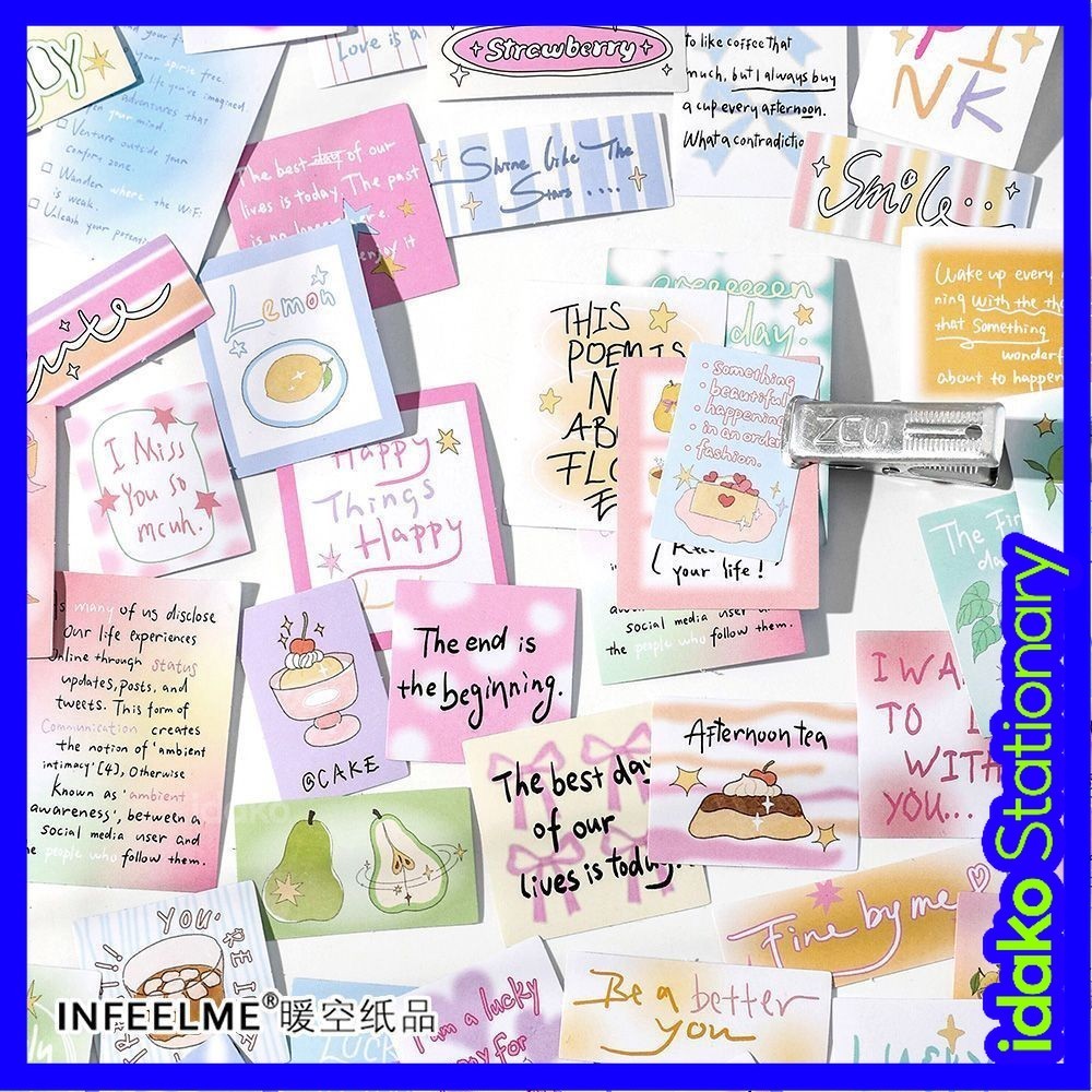 Idako [Love Free Poem Series] Adhesive Sticker Pack 40Pcs Simple ins ...