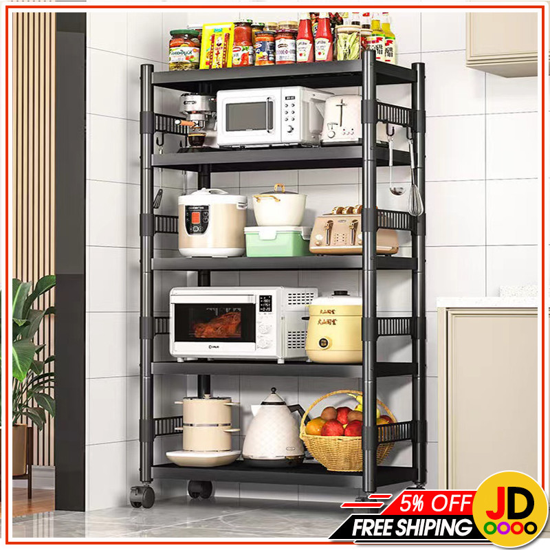Stainless Steel Storage Rack Shelf Kitchen Rack with Wheels Height ...