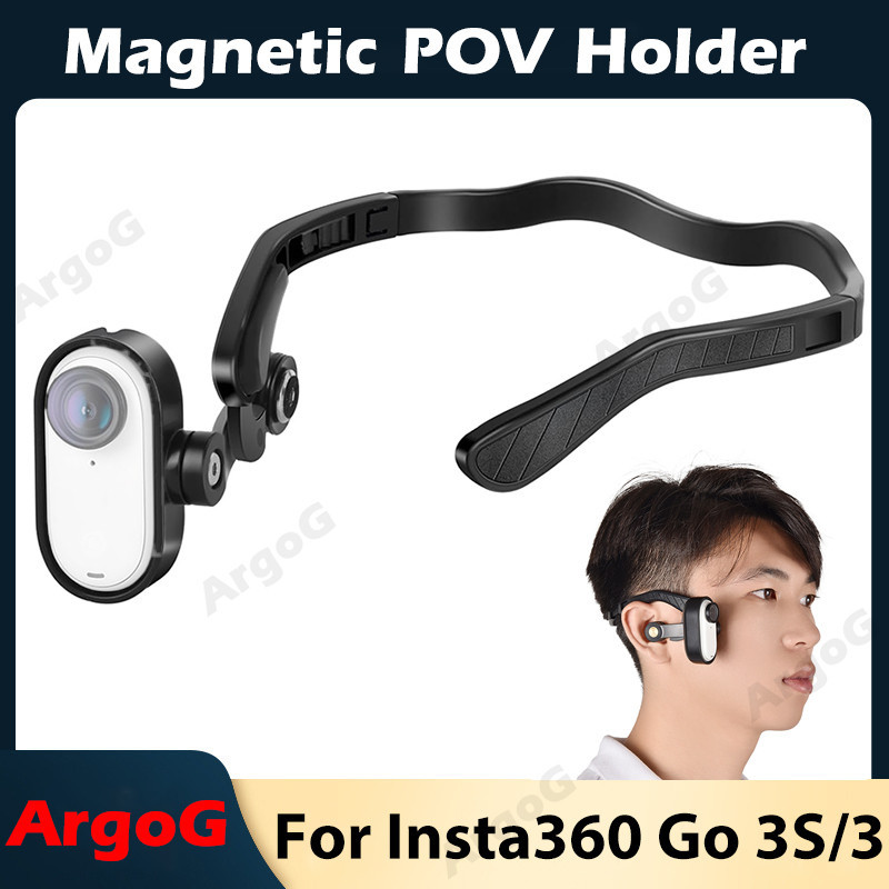 High Quality Black Magnetic POV Holder Head Mount For Insta360 GO3 Action Camera - View #5