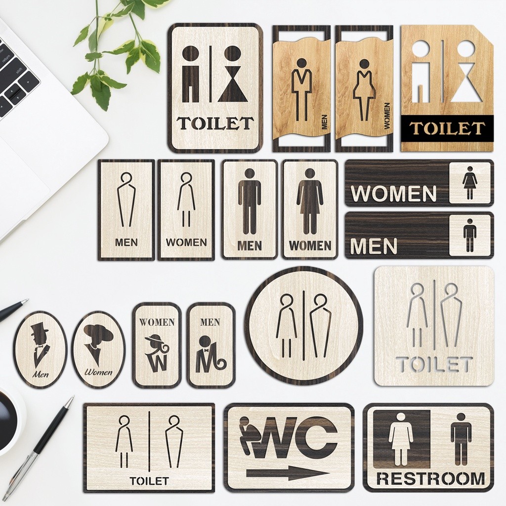 Wc panel - Decorative wooden toilet panel wall stickers to decorate men ...