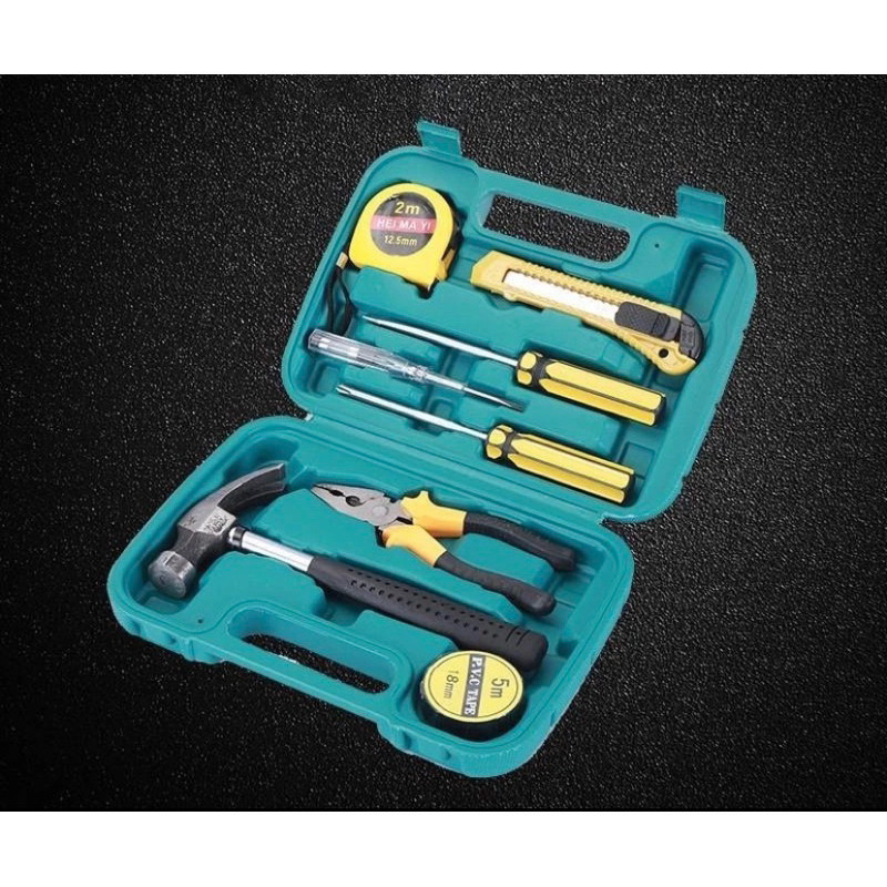 8 In 1 Hardware Toolbox Set Household Tool Set DIY Portable Manual Set ...