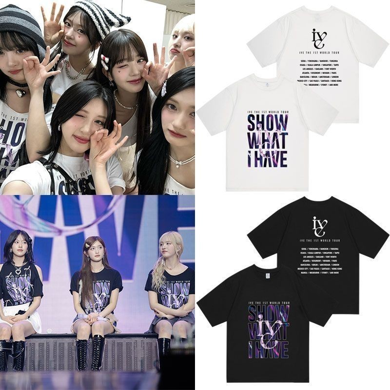T-Shirt Short Sleeve Printed Ive World Tour Concert SHOW WHAT I