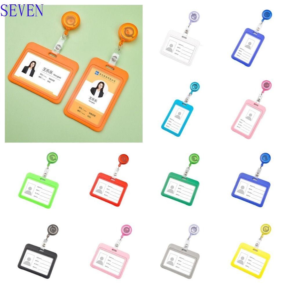 SEVEN Retractable Card cover, Plastic Solid Card Cover Sleeve with Clip ...