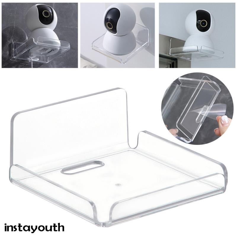 Wall Wifi Router Shelf TV Set-Top Box Holder Wall-Mounted Camera ...