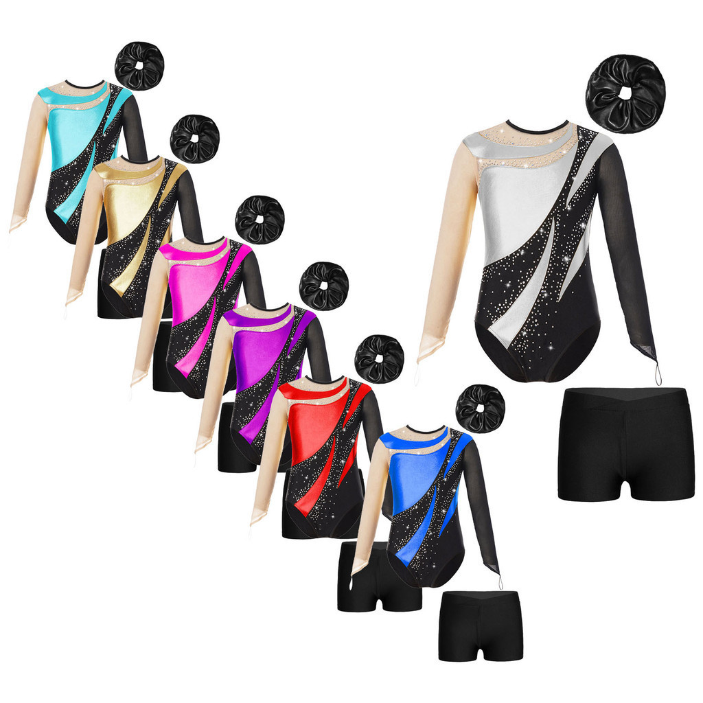 inhzoy Gymnastics Leotards for Girls Sparkle One-piece Activewear ...