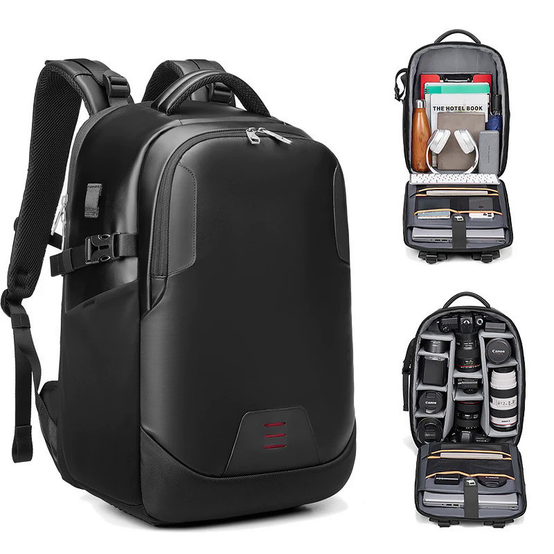 Anti theft Large Capacity Camera Backpack Modern Style Waterproof Camera Bag Outdoor DSLR Canon Nikon Sony Fuji Shopee Singapore