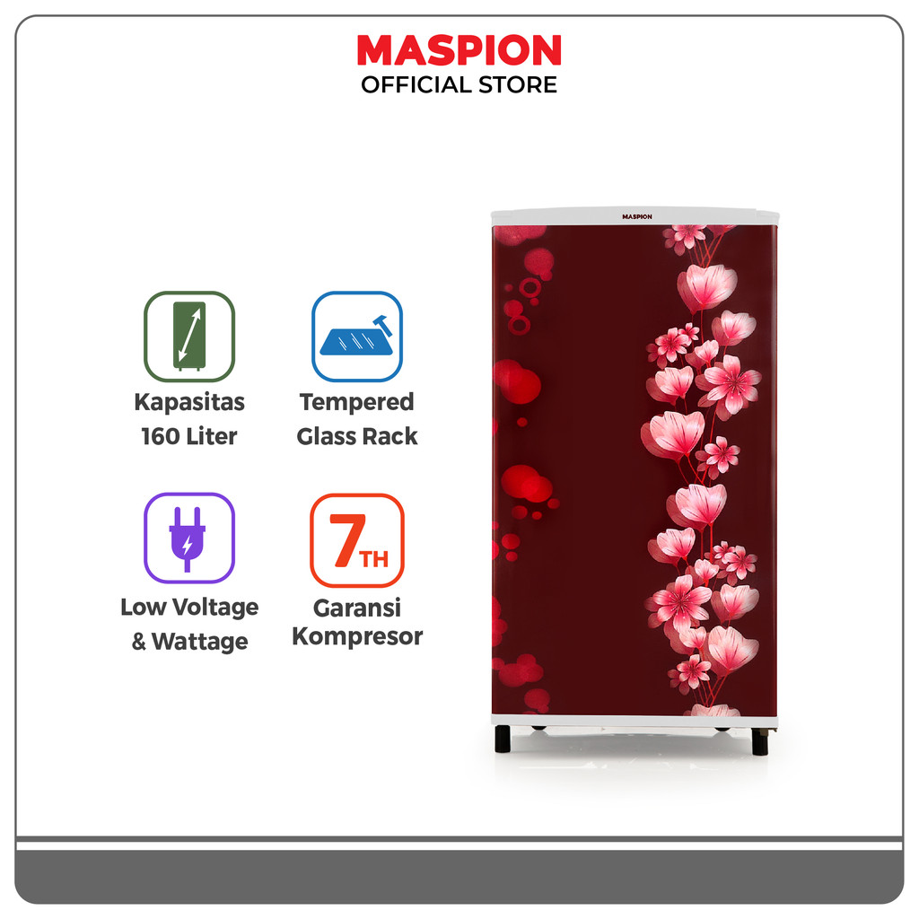 Maspion Kulkas Refrigerator Lemari ES 168 Liter URG-168 FM RP