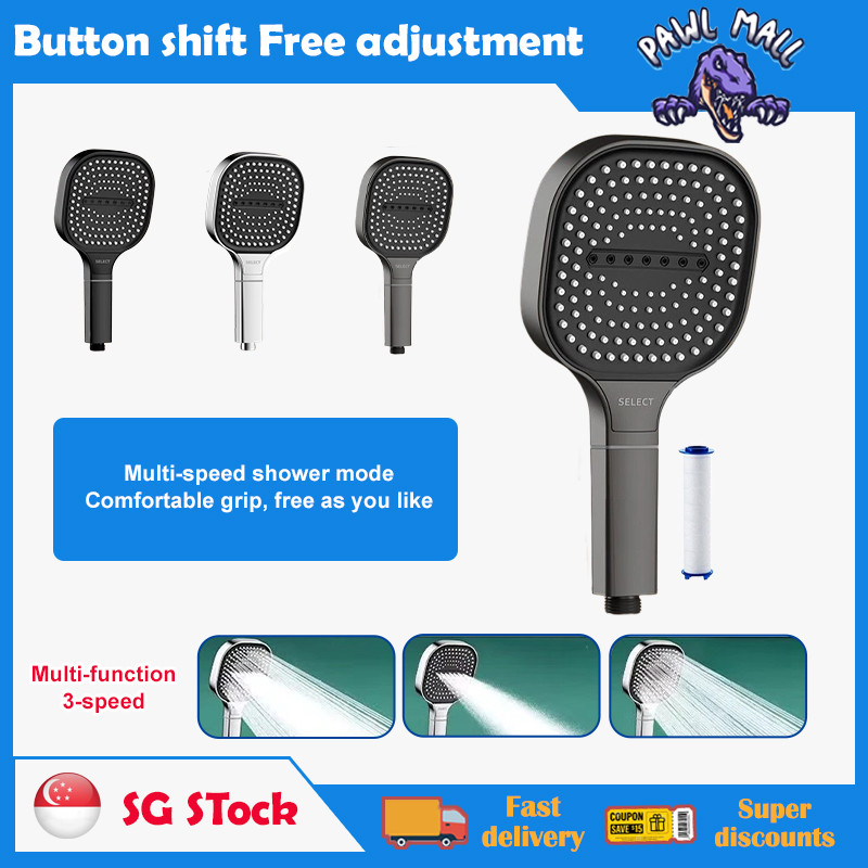 Shower Head 13CM 3 Modes Bathroom Accessories Large Panel 3 Modes High ...