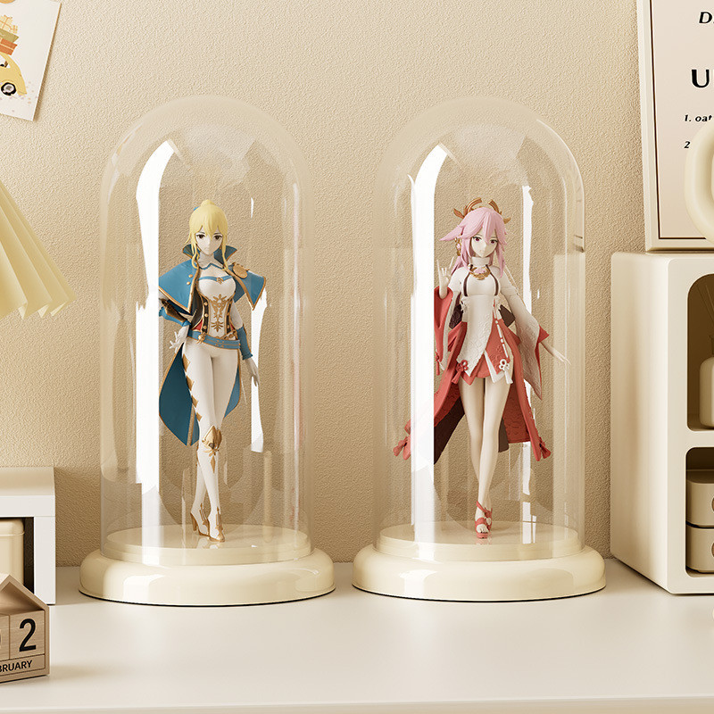StorageWorks Doll storage box home desktop transparent storage box tall ...