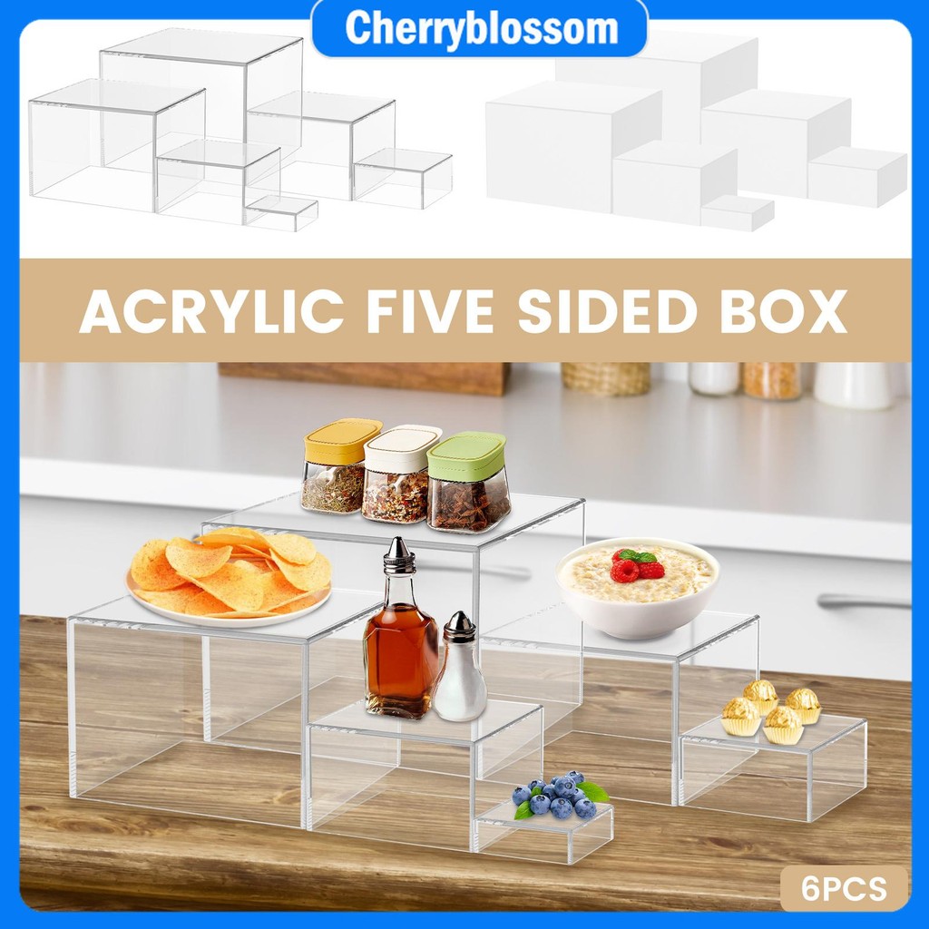 6 Pcs Acrylic Box 6 Different Sizes Buffet Risers Stackable Buffet ...